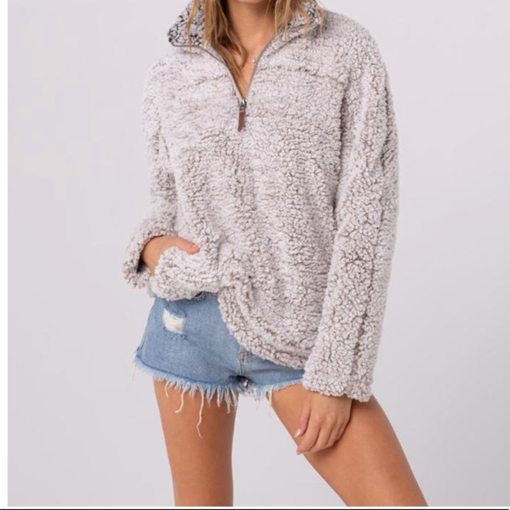 Thread & Supply Lazy Sunday Sherpa In Ivory Size S - image 1